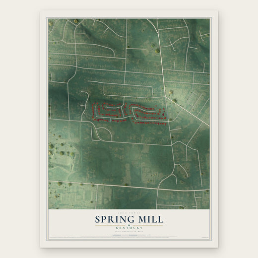 Spring Mill, Kentucky map print, the full design