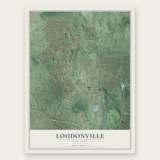 Loudonville, New York map print, the full design