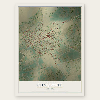 Charlotte, Texas map print, the full design
