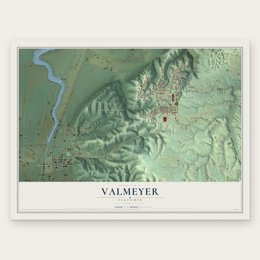 Valmeyer, Illinois map print, the full design