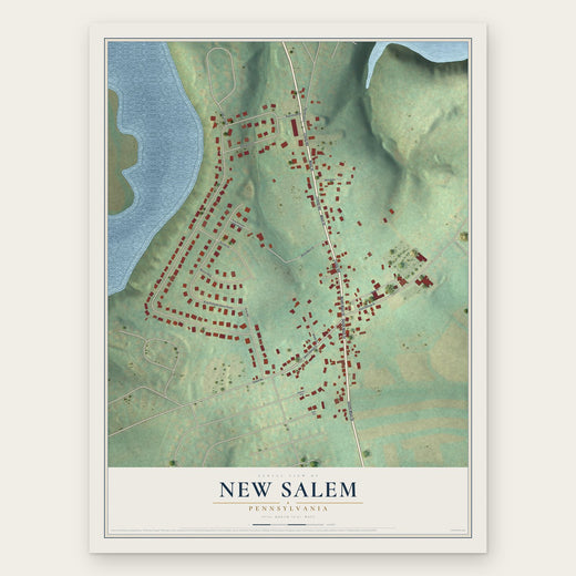 New Salem, Pennsylvania map print, the full design