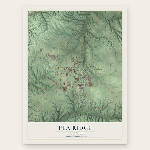 Pea Ridge, Arkansas map print, the full design