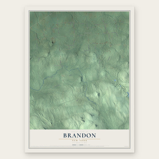 Brandon, New York map print, the full design