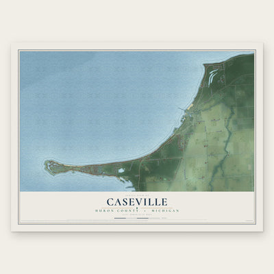 Caseville, Huron County, Michigan map print, the full design