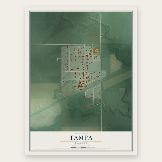 Tampa, Kansas map print, the full design