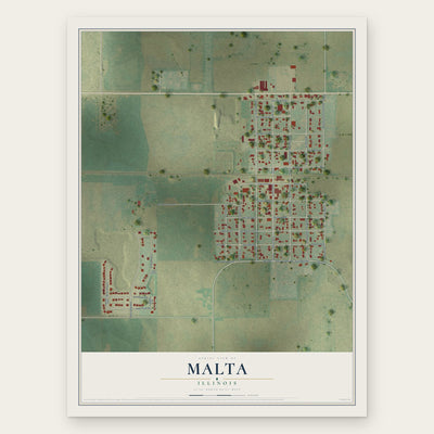 Malta, Illinois map print, the full design