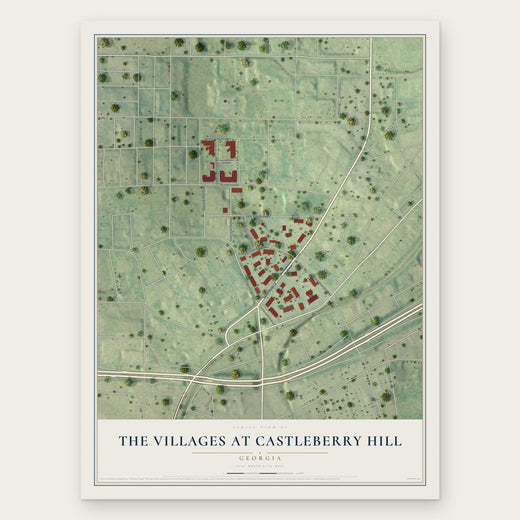 The Villages at Castleberry Hill, Georgia map print, the full design