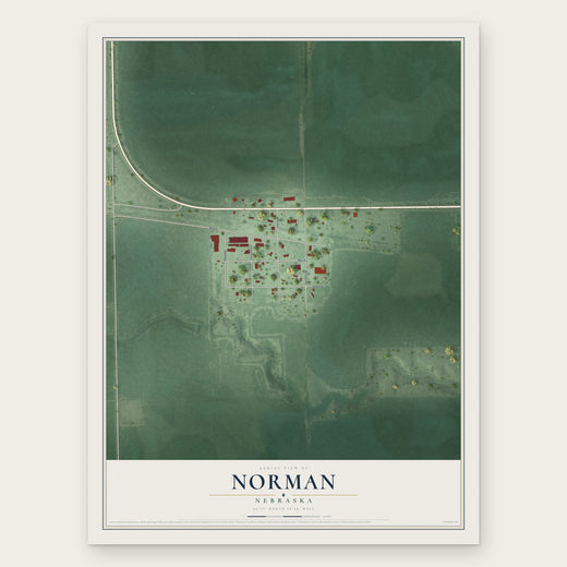 Norman, Nebraska map print, the full design