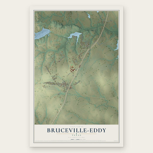 Bruceville-Eddy, Texas map print, the full design
