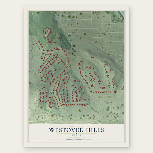 Westover Hills, Texas map print, the full design