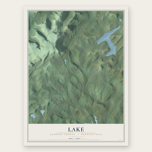 Lake, Luzerne County, Pennsylvania map print, the full design