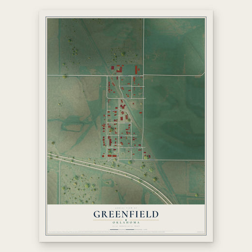 Greenfield, Oklahoma map print, the full design