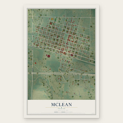 McLean, Texas map print, the full design