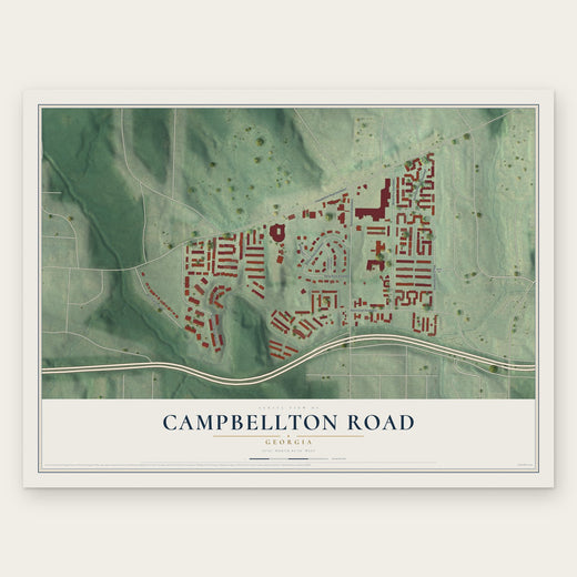 Campbellton Road, Georgia map print, the full design