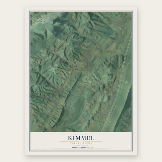 Kimmel, Pennsylvania map print, the full design