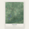 Fulton, Michigan map print, the full design