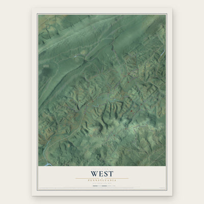 West, Pennsylvania map print, the full design