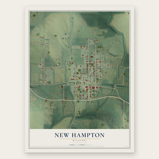 New Hampton, Missouri map print, the full design