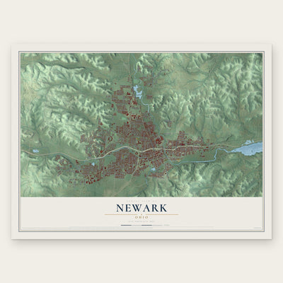 Newark, Ohio map print, the full design