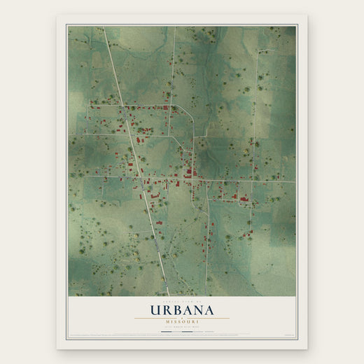 Urbana, Missouri map print, the full design