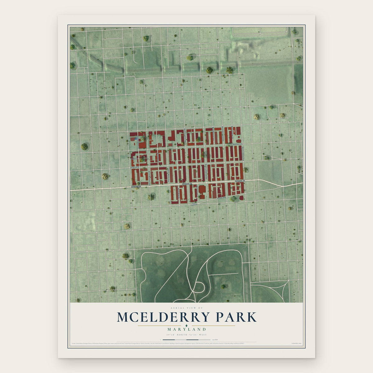 McElderry Park, Maryland map print, the full design