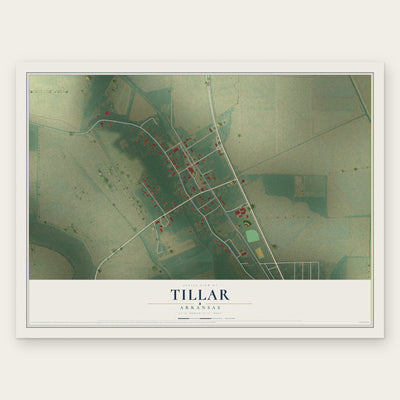 Tillar, Arkansas map print, the full design