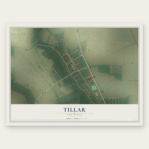 Tillar, Arkansas map print, the full design