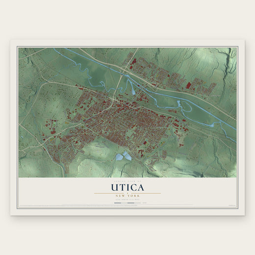 Utica, New York map print, the full design