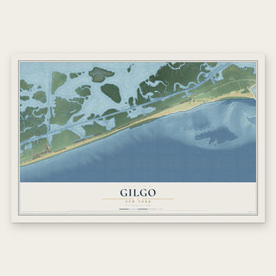 Gilgo, New York map print, the full design