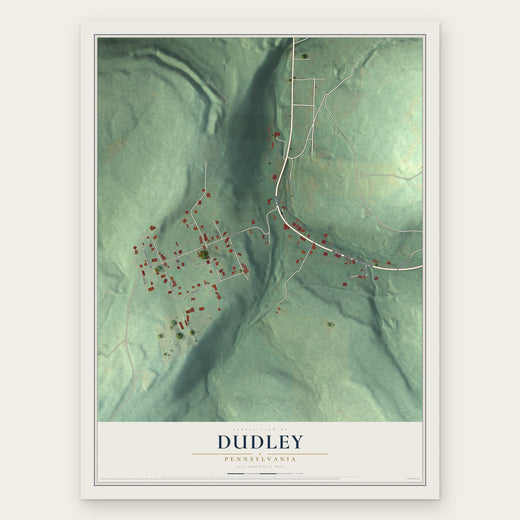 Dudley, Pennsylvania map print, the full design