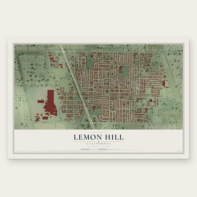 Lemon Hill, California map print, the full design