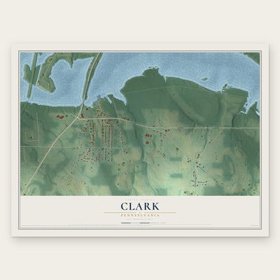 Clark, Pennsylvania map print, the full design