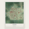 Lyons, Nebraska map print, the full design