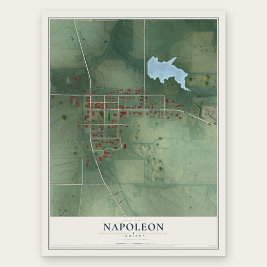 Napoleon, Indiana map print, the full design