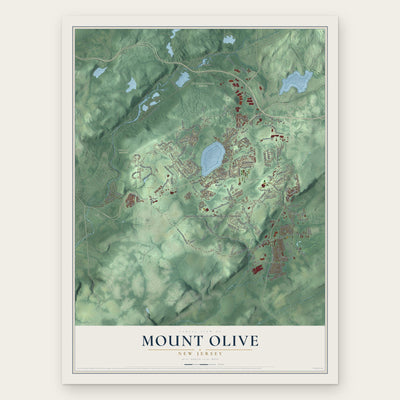 Mount Olive, New Jersey map print, the full design