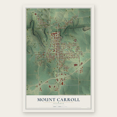 Mount Carroll, Illinois map print, the full design