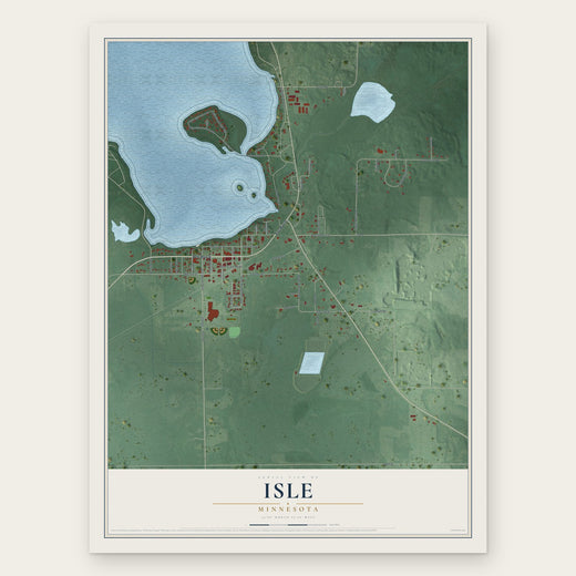 Isle, Minnesota map print, the full design