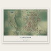 Garrison, North Dakota map print, the full design
