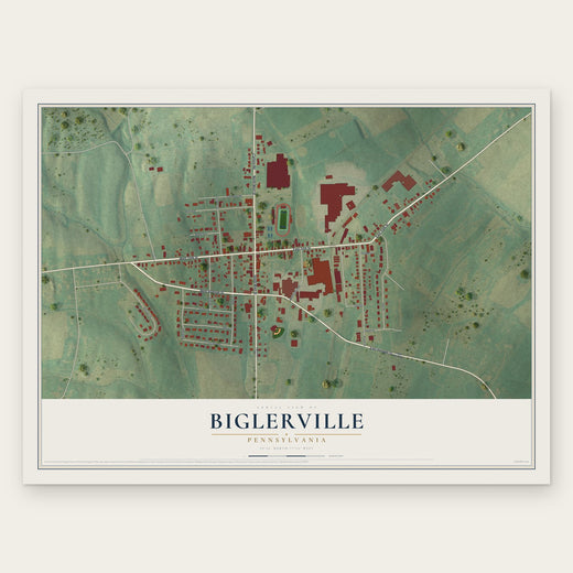 Biglerville, Pennsylvania map print, the full design