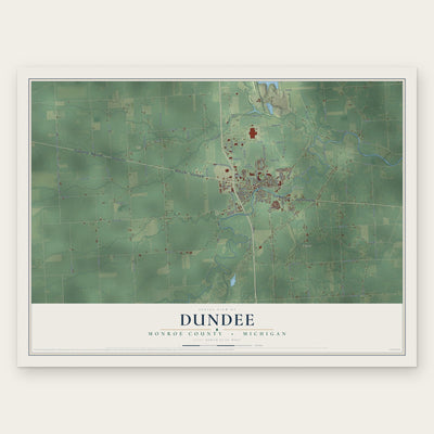 Dundee, Monroe County, Michigan map print, the full design