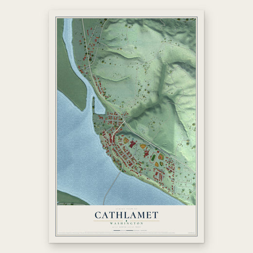 Cathlamet, Washington map print, the full design