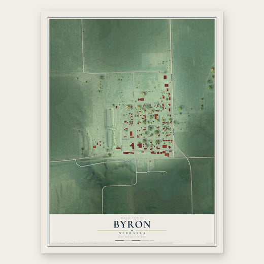 Byron, Nebraska map print, the full design