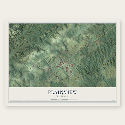 Plainview, Tennessee map print, the full design