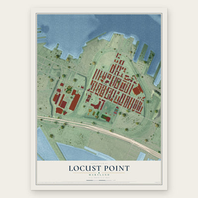 Locust Point, Maryland map print, the full design