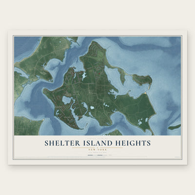 Shelter Island Heights, New York map print, the full design