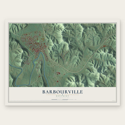 Barbourville, Kentucky map print, the full design
