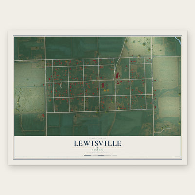 Lewisville, Idaho map print, the full design