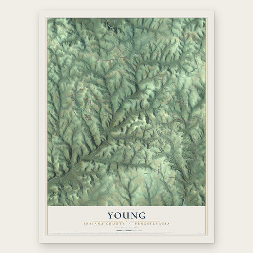 Young, Indiana County, Pennsylvania map print, the full design