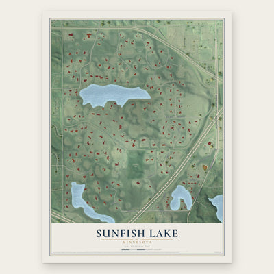 Sunfish Lake, Minnesota map print, the full design