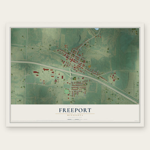 Freeport, Minnesota map print, the full design